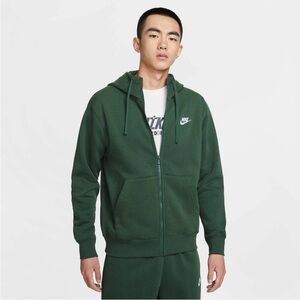 Nike Men's Dark Green Full-Zip Hoodie size large